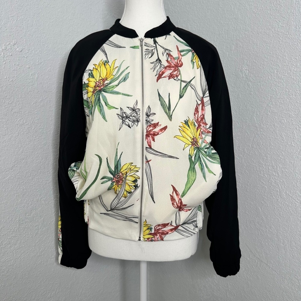 Style‎ Me Floral Bomber Jacket Women's black Sleeve Lightweight Coat